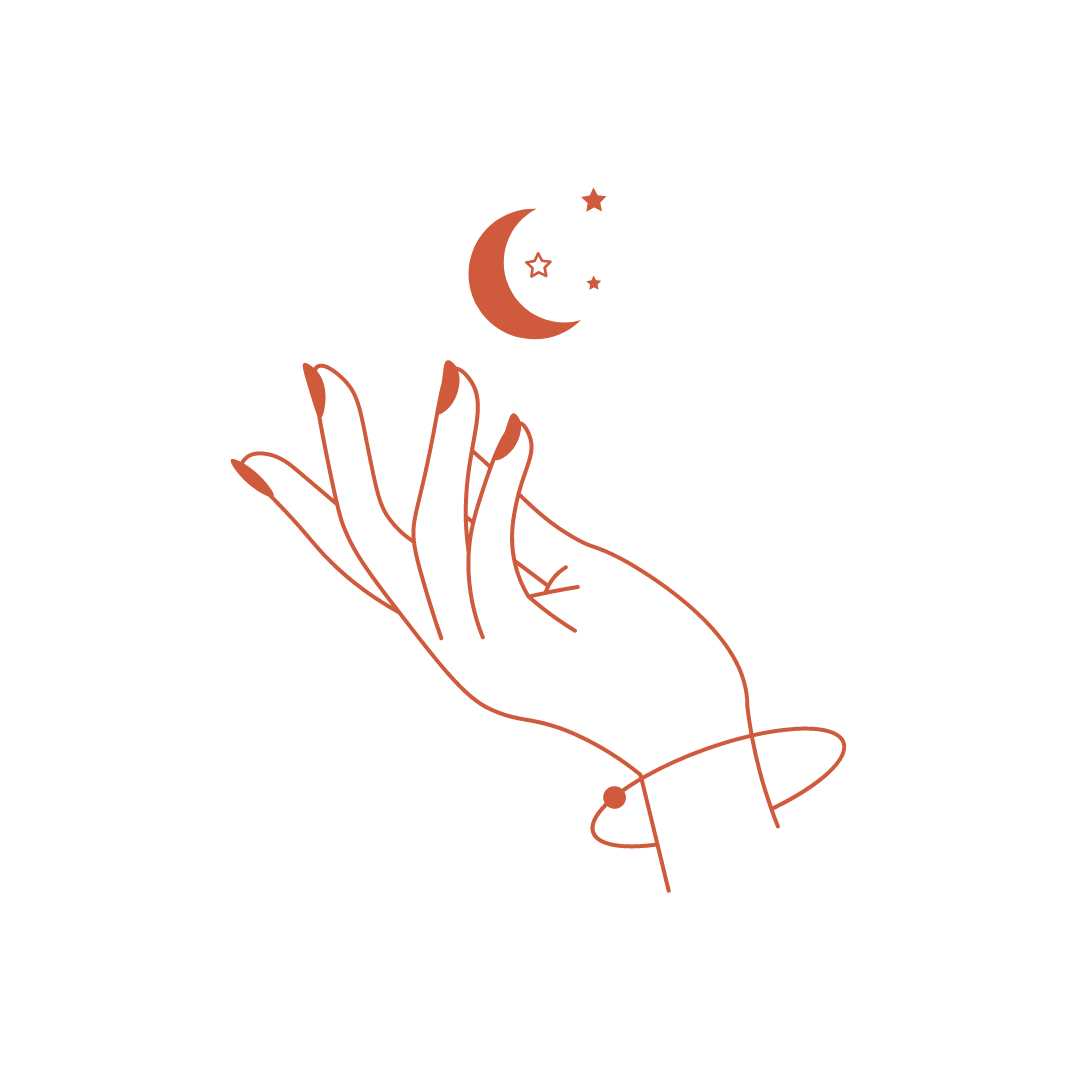 Pictogramme d'une main et d'une lune